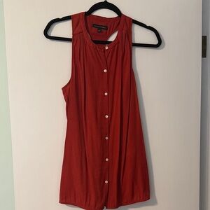 Banana Republic Red Sleeveless Button Down Shirt